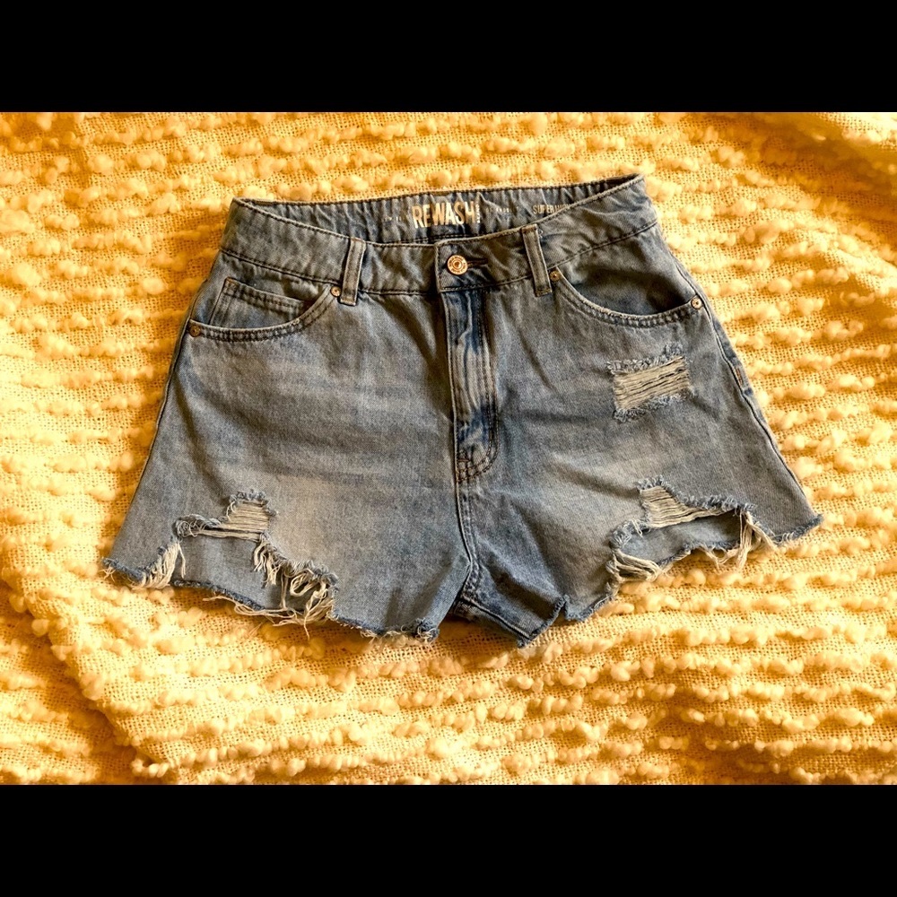 Distressed Denim Shorts